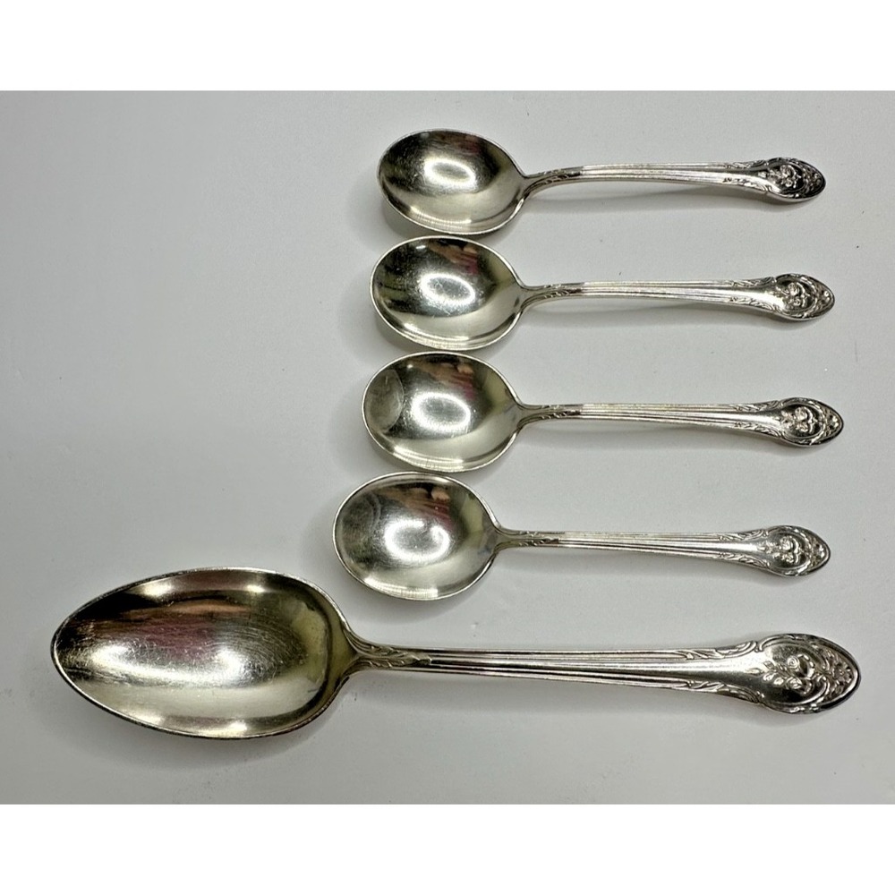 Gorham Rosemont 1930 Silver Plate Flatware Replacement 5 Spoons Soup Serving